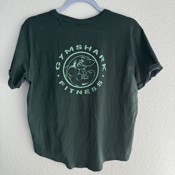 Gymshark Legacy Crop Top Dark Green Extra Small Gym Graphic Tee - Picture 6 of 7